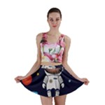 Boy Spaceman Space Rocket Ufo Planets Stars Mini Skirt