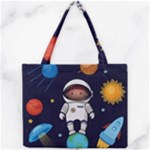 Boy Spaceman Space Rocket Ufo Planets Stars Mini Tote Bag