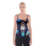 Boy Spaceman Space Rocket Ufo Planets Stars Spaghetti Strap Top