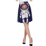 Boy Spaceman Space Rocket Ufo Planets Stars A-Line Skirt