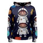 Boy Spaceman Space Rocket Ufo Planets Stars Women s Pullover Hoodie