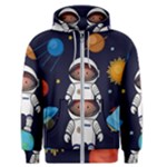 Boy Spaceman Space Rocket Ufo Planets Stars Men s Zipper Hoodie