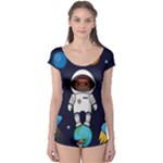 Boy Spaceman Space Rocket Ufo Planets Stars Boyleg Leotard 