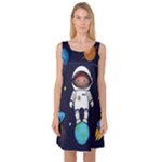Boy Spaceman Space Rocket Ufo Planets Stars Sleeveless Satin Nightdress