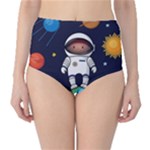 Boy Spaceman Space Rocket Ufo Planets Stars Classic High-Waist Bikini Bottoms