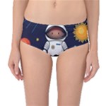 Boy Spaceman Space Rocket Ufo Planets Stars Mid-Waist Bikini Bottoms