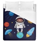 Boy Spaceman Space Rocket Ufo Planets Stars Duvet Cover (Queen Size)