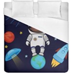 Boy Spaceman Space Rocket Ufo Planets Stars Duvet Cover (King Size)