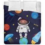 Boy Spaceman Space Rocket Ufo Planets Stars Duvet Cover Double Side (California King Size)