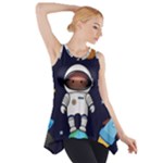 Boy Spaceman Space Rocket Ufo Planets Stars Side Drop Tank Tunic