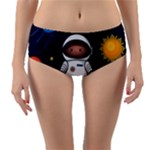 Boy Spaceman Space Rocket Ufo Planets Stars Reversible Mid-Waist Bikini Bottoms
