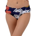Boy Spaceman Space Rocket Ufo Planets Stars Frill Bikini Bottoms