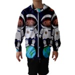 Boy Spaceman Space Rocket Ufo Planets Stars Kids  Hooded Windbreaker
