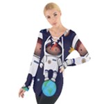 Boy Spaceman Space Rocket Ufo Planets Stars Tie Up T-Shirt