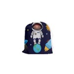 Boy Spaceman Space Rocket Ufo Planets Stars Drawstring Pouch (XS)