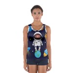 Boy Spaceman Space Rocket Ufo Planets Stars Sport Tank Top 