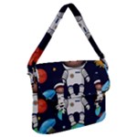 Boy Spaceman Space Rocket Ufo Planets Stars Buckle Messenger Bag