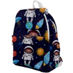 Boy Spaceman Space Rocket Ufo Planets Stars Top Flap Backpack