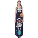 Boy Spaceman Space Rocket Ufo Planets Stars Empire Waist Maxi Dress