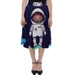 Boy Spaceman Space Rocket Ufo Planets Stars Classic Midi Skirt