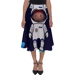 Boy Spaceman Space Rocket Ufo Planets Stars Perfect Length Midi Skirt