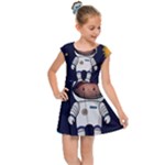 Boy Spaceman Space Rocket Ufo Planets Stars Kids  Cap Sleeve Dress