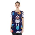 Boy Spaceman Space Rocket Ufo Planets Stars Skirt Hem Sports Top