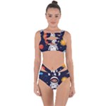 Boy Spaceman Space Rocket Ufo Planets Stars Bandaged Up Bikini Set 