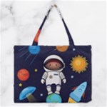 Boy Spaceman Space Rocket Ufo Planets Stars Medium Tote Bag