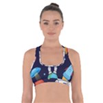 Boy Spaceman Space Rocket Ufo Planets Stars Cross Back Sports Bra