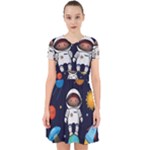 Boy Spaceman Space Rocket Ufo Planets Stars Adorable in Chiffon Dress
