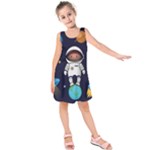 Boy Spaceman Space Rocket Ufo Planets Stars Kids  Sleeveless Dress