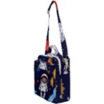 Boy Spaceman Space Rocket Ufo Planets Stars Crossbody Day Bag