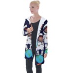 Boy Spaceman Space Rocket Ufo Planets Stars Longline Hooded Cardigan