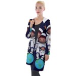 Boy Spaceman Space Rocket Ufo Planets Stars Hooded Pocket Cardigan