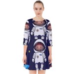 Boy Spaceman Space Rocket Ufo Planets Stars Smock Dress