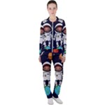 Boy Spaceman Space Rocket Ufo Planets Stars Casual Jacket and Pants Set