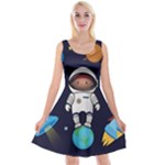Boy Spaceman Space Rocket Ufo Planets Stars Reversible Velvet Sleeveless Dress