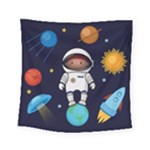 Boy Spaceman Space Rocket Ufo Planets Stars Square Tapestry (Small)