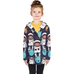 Boy Spaceman Space Rocket Ufo Planets Stars Kids  Double Breasted Button Coat