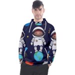 Boy Spaceman Space Rocket Ufo Planets Stars Men s Pullover Hoodie