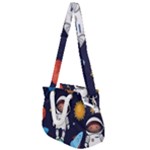 Boy Spaceman Space Rocket Ufo Planets Stars Rope Handles Shoulder Strap Bag