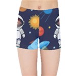 Boy Spaceman Space Rocket Ufo Planets Stars Kids  Sports Shorts