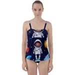 Boy Spaceman Space Rocket Ufo Planets Stars Twist Front Tankini Set