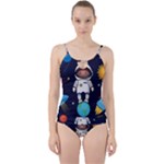 Boy Spaceman Space Rocket Ufo Planets Stars Cut Out Top Tankini Set