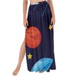 Boy Spaceman Space Rocket Ufo Planets Stars Maxi Chiffon Tie-Up Sarong
