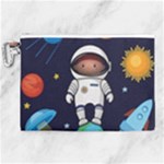 Boy Spaceman Space Rocket Ufo Planets Stars Canvas Cosmetic Bag (XL)