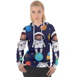 Boy Spaceman Space Rocket Ufo Planets Stars Women s Overhead Hoodie