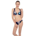 Boy Spaceman Space Rocket Ufo Planets Stars Classic Banded Bikini Set 