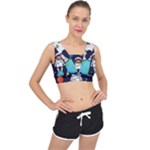 Boy Spaceman Space Rocket Ufo Planets Stars V-Back Sports Bra